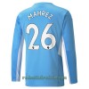 Manchester City Riyad Mahrez 26 Hjemme 2021-22 - Herre Langermet Fotballdrakt